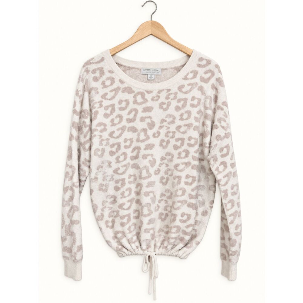 Barefoot Dreams CozyChic Ultra Lite Leopard Wild Pullover Drawstring Size M